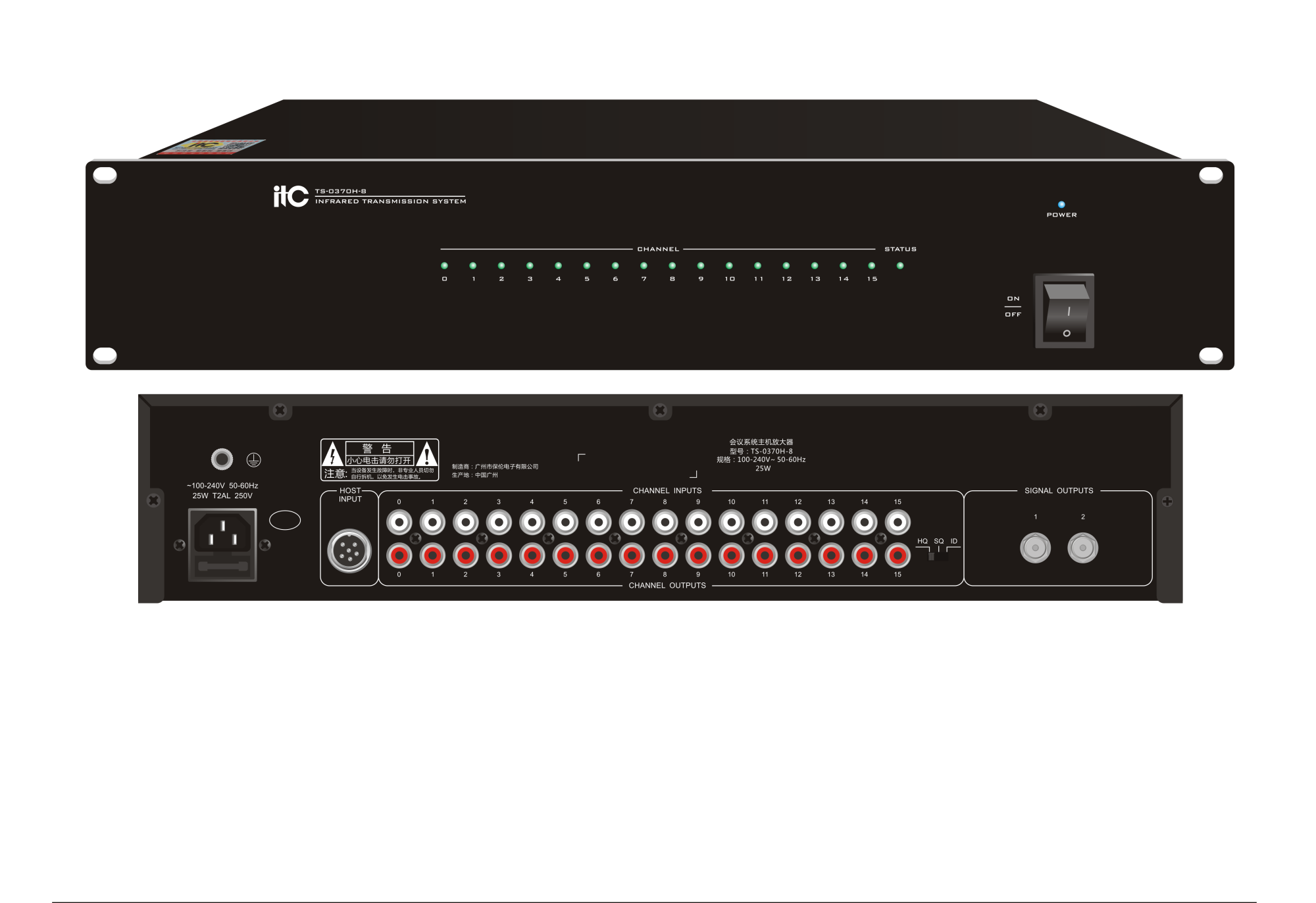 Контроллер синхроперевода 8 каналов ITC серия ts-0370 ITC TS-0370H-8